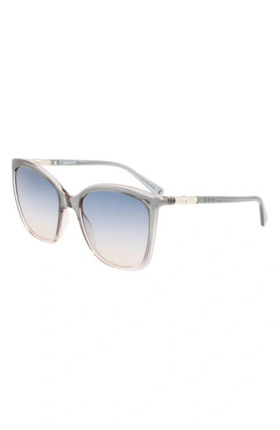 Shop Longchamp 56mm Roseau Tea Cup Sunglasses In Gradient Blue Peach