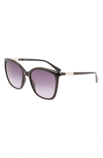 Shop Longchamp 56mm Roseau Tea Cup Sunglasses In Black