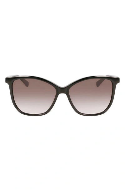 Shop Longchamp 57mm Le Pliage Tea Cup Sunglasses In Black