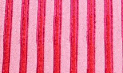 Shop Milly Inset Stripe Godet Dress In Shocking Pink Multi