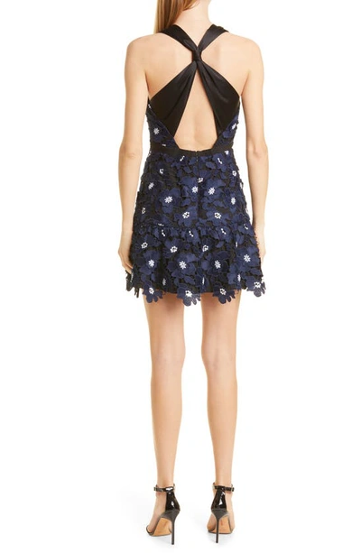 Shop Milly Ania Lace Poppy Cocktail Dress In Navy