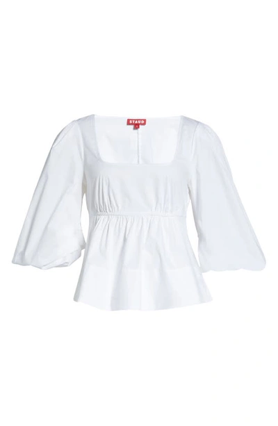 Shop Staud Sophie Stretch Cotton Blouse In White