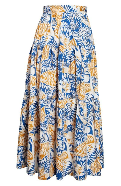 Shop Staud Sea Leaf Print Maxi Skirt In Land And Sea Tree