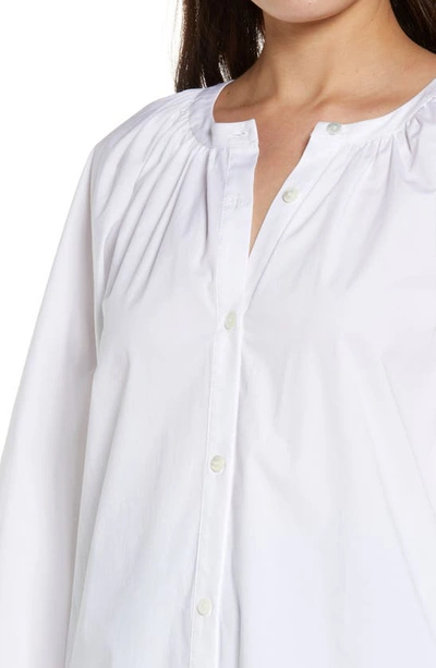 Shop Staud Vincent Tunic Shirt In White