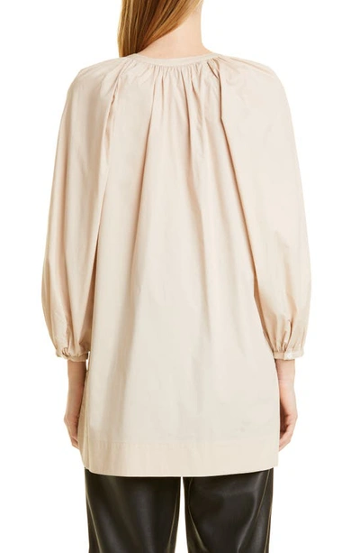 Shop Staud Vincent Tunic Shirt In Biscotti