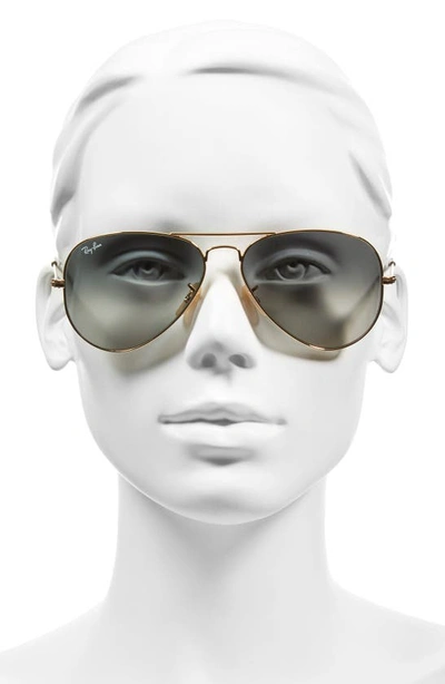 Shop Ray Ban Standard Original 58mm Aviator Sunglasses In Gold/ Blue