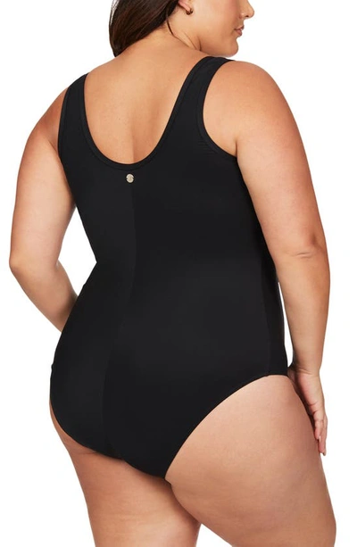 Shop Artesands Sculpt Fuseli One-piece Swimsuit In Black