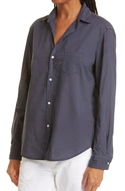 Shop Frank & Eileen Eileen Relaxed Button-up Shirt In Light Poplin/ Navy