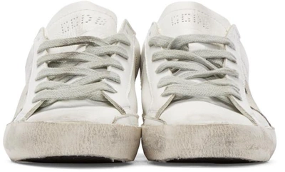 Shop Golden Goose White & Silver Superstar Low-top Sneakers
