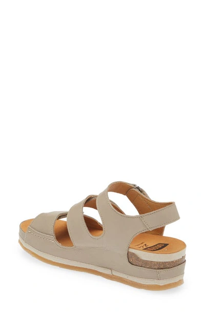 On Foot 201 Slingback Platform Sandal In Taupe Leather