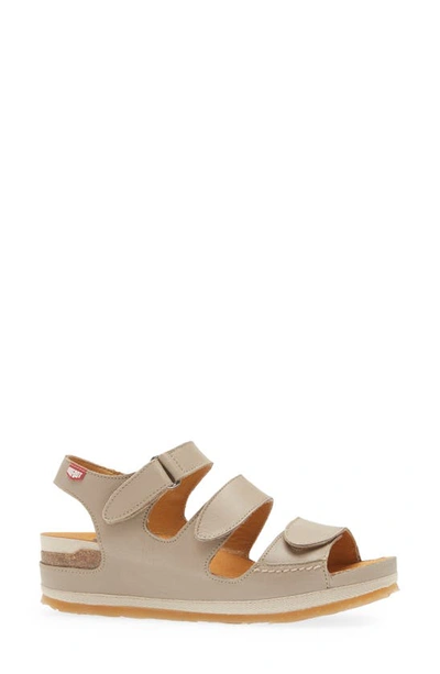 On Foot 201 Slingback Platform Sandal In Taupe Leather