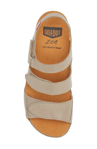 On Foot 201 Slingback Platform Sandal In Taupe Leather