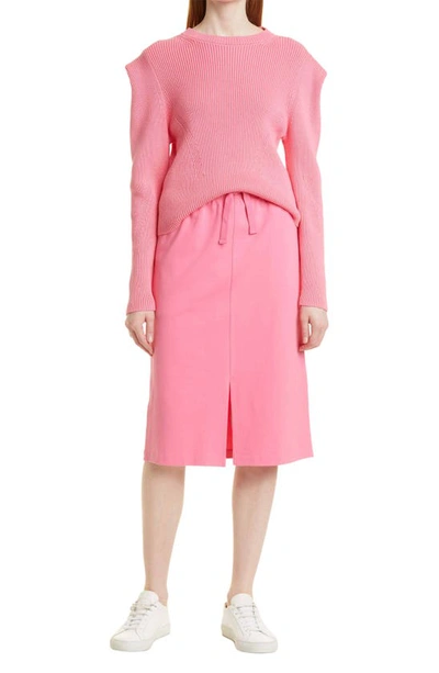 Shop Hugo Boss Eneta Drawstring Cotton Skirt In Pink Lemonade