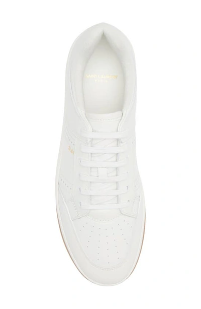 Shop Saint Laurent Sl/61 Grained Leather Low Top Sneaker In White Multi
