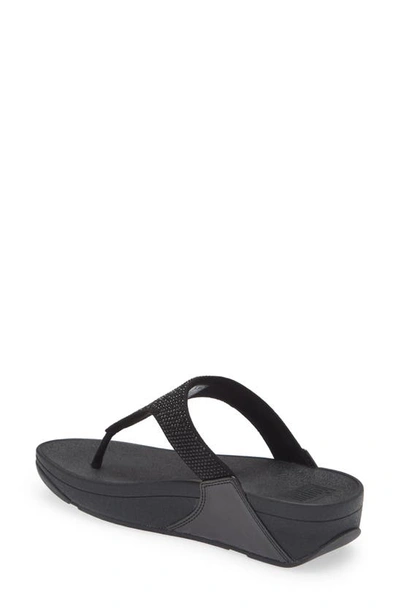 Shop Fitflop Lulu Embellished Flip Flop In All Black