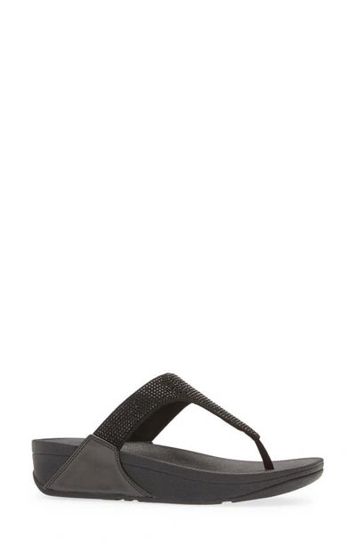 Fitflop Lulu Embellished Flip Flop In All Black