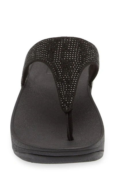 Shop Fitflop Lulu Embellished Flip Flop In All Black