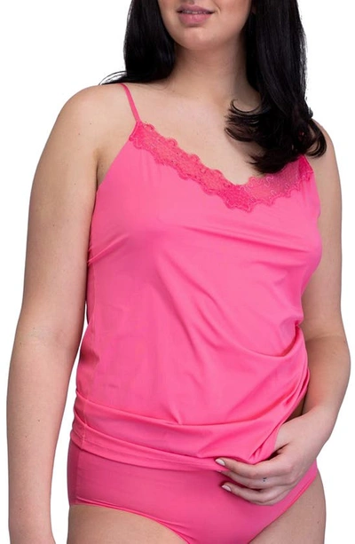 Shop Uwila Warrior Happy Seamless Lace Trim Camisole In Camilla Rose