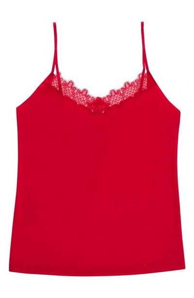 Uwila Warrior Happy Seamless Lace Trim Camisole In Jester Red