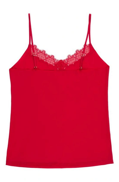 Uwila Warrior Happy Seamless Lace Trim Camisole In Jester Red