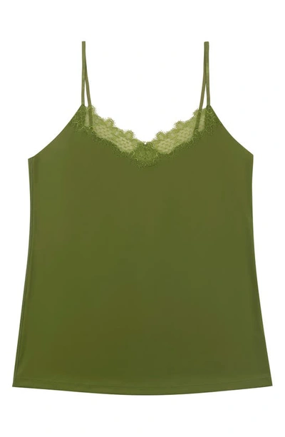 Uwila Warrior Happy Seams Lace-trim Camisole In Terrarium Moss