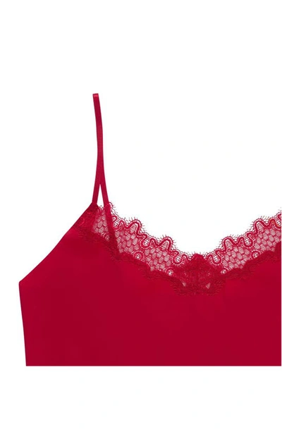 Uwila Warrior Happy Seamless Lace Trim Camisole In Jester Red