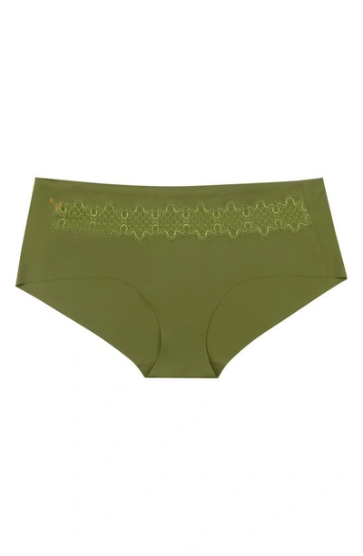 Uwila Warrior Happy Seams Lace Trim Seamless Briefs In Terrarium Moss