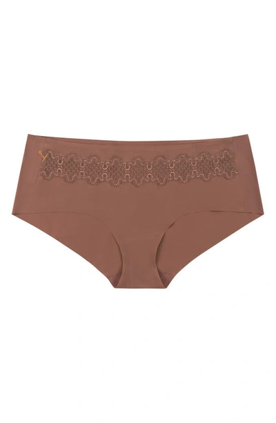 Uwila Warrior Happy Seams Lace Trim Seamless Briefs In Toffee