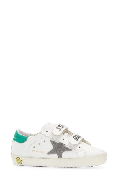 Shop Golden Goose Old School Low Top Sneaker In White/ Grey/ Green