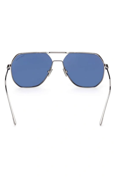 Shop Tom Ford 59mm Polarized Navigator Sunglasses In Sgun/ Blu