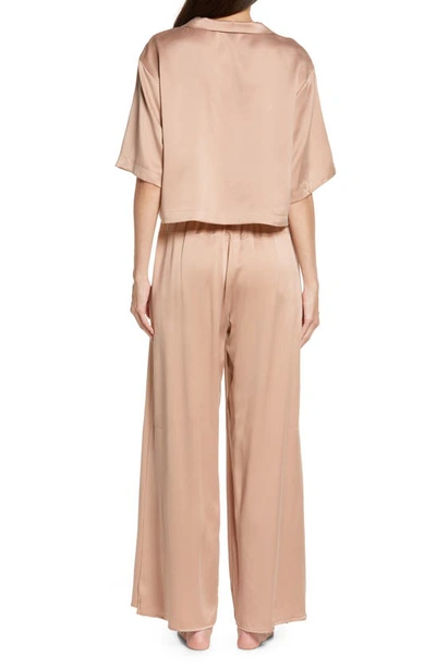 Shop Lunya High Waist Washable Silk Pajamas In Otium Tan