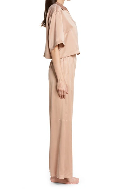 Shop Lunya High Waist Washable Silk Pajamas In Otium Tan