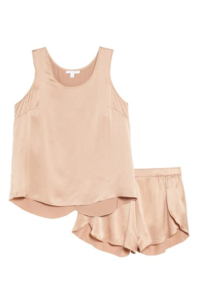 Lunya Washable Silk Short Pajamas In Otium Tan