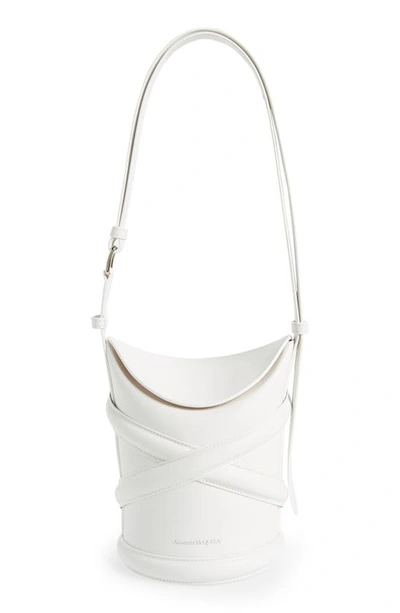 Shop Alexander Mcqueen Small The Curve Leather Shoulder Bag In White