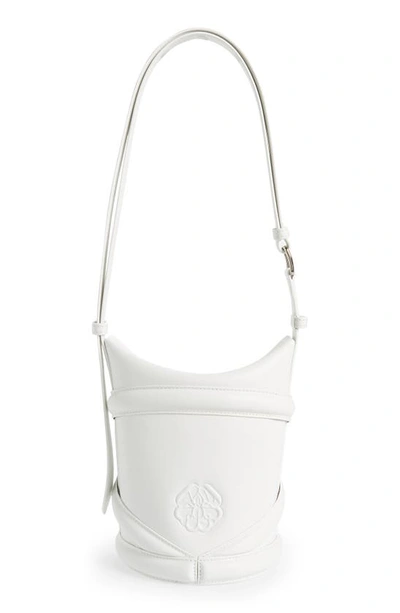 Shop Alexander Mcqueen Small The Curve Leather Shoulder Bag In White
