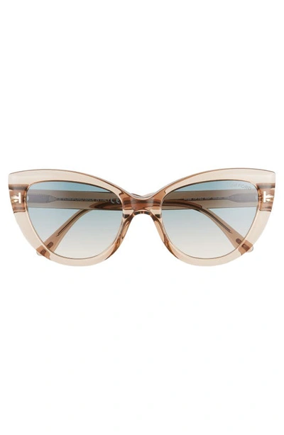 Shop Tom Ford Anya 55mm Cat Eye Sunglasses In Rose Champagne/ Gradient Green