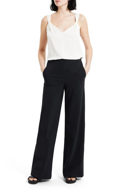 Shop Theory Clean Front Wide Leg Precision Ponte Knit Pants In Black