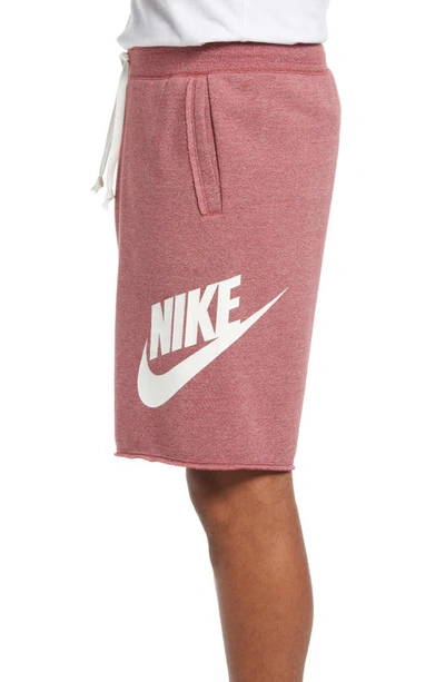 Shop Nike Sportswear Alumni Shorts In Dark Cayenne/ Heather/ Sail