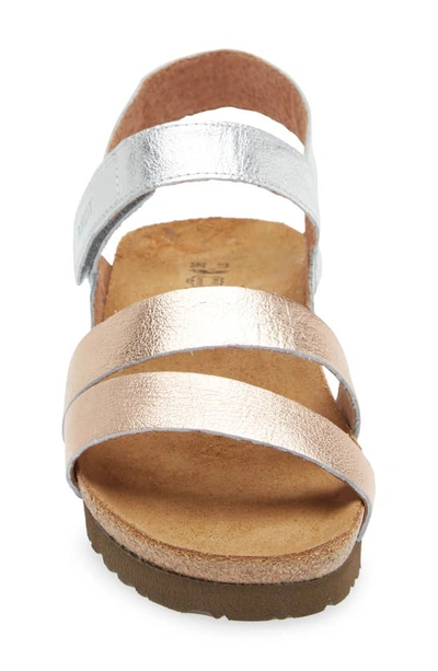 Shop Naot 'kayla' Sandal In Silver Lthr/rose Gold Lthr