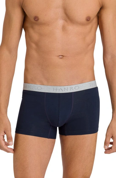 Hanro Cotton Essentials 2-pack Boxer Briefs In Lght Mel/ Blue Gentia