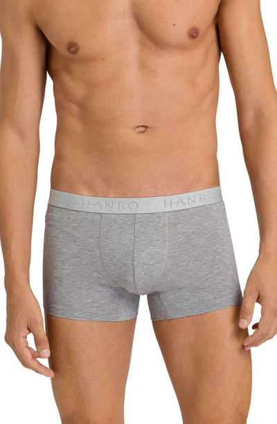 Hanro Cotton Essentials 2-pack Boxer Briefs In Lght Mel/ Blue Gentia