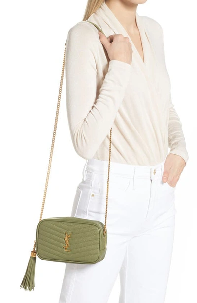 Saint Laurent: Green Mini Lou Shoulder Bag