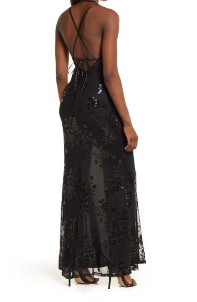 Shop Speechless Sequin Ruched Mesh Dress In Black