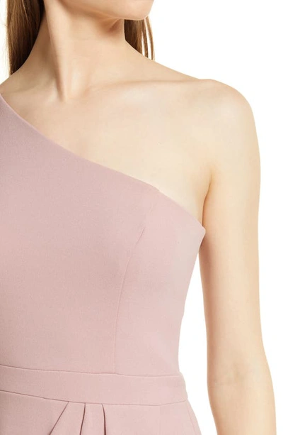 Shop Xscape One-shoulder Scuba Dress In Rose