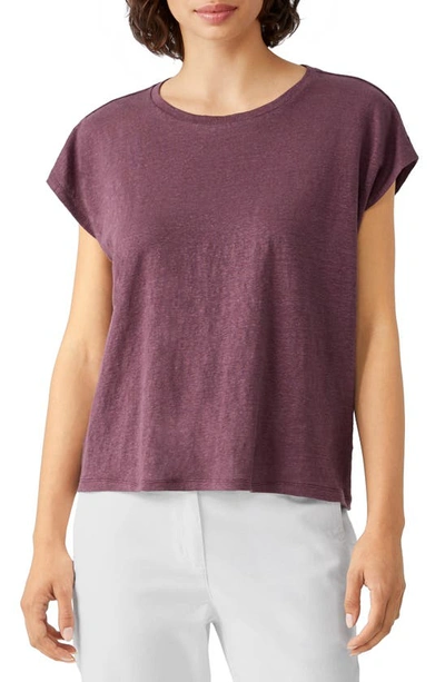 Shop Eileen Fisher Boxy Crewneck Top In Fig