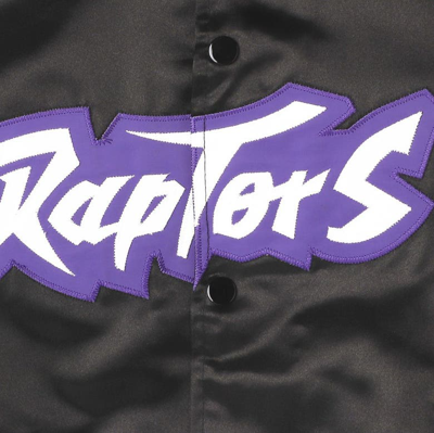 Shop Mitchell & Ness Youth  Black Toronto Raptors Hardwood Classics Satin Raglan Full-snap Jacket