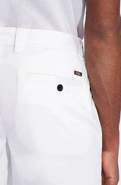 Shop Armani Exchange Slim Fit Stretch Chino Shorts In Solid White