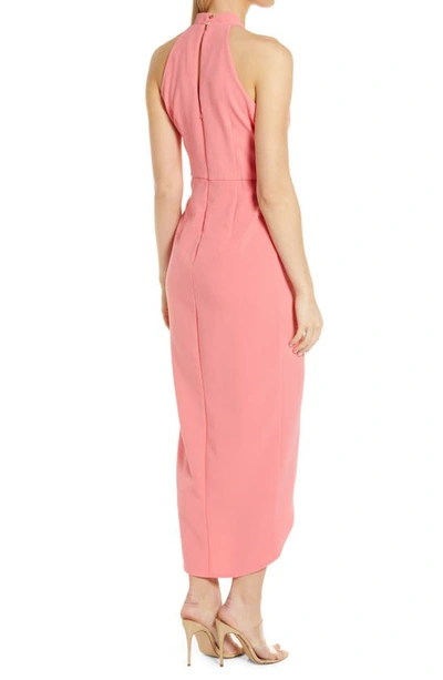 Shop Julia Jordan Knot Neck Halter Dress In Melon