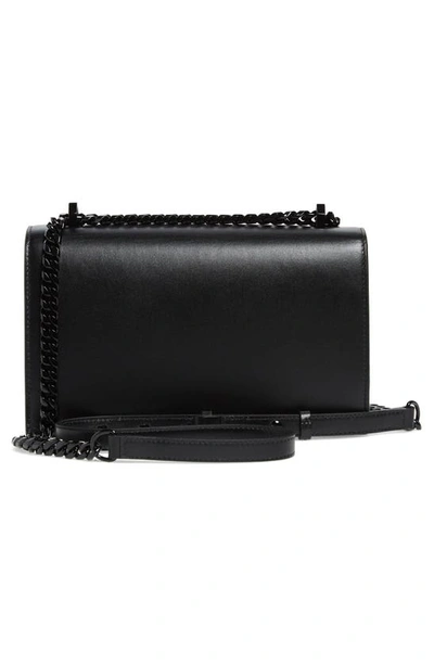 Alexander Mcqueen Blackout Leather Crossbody Knuckle Bag In Black