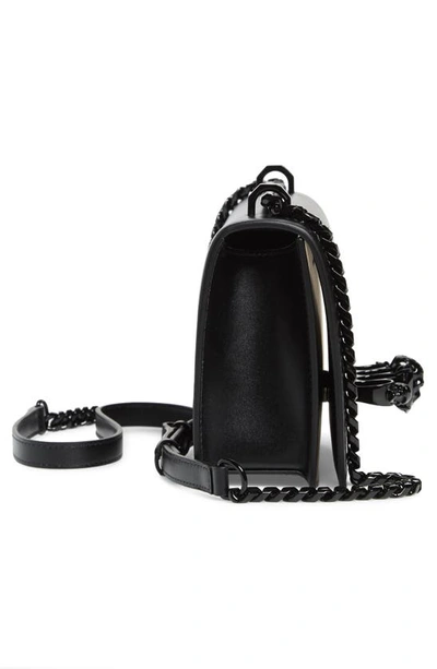 Alexander Mcqueen Blackout Leather Crossbody Knuckle Bag In Black